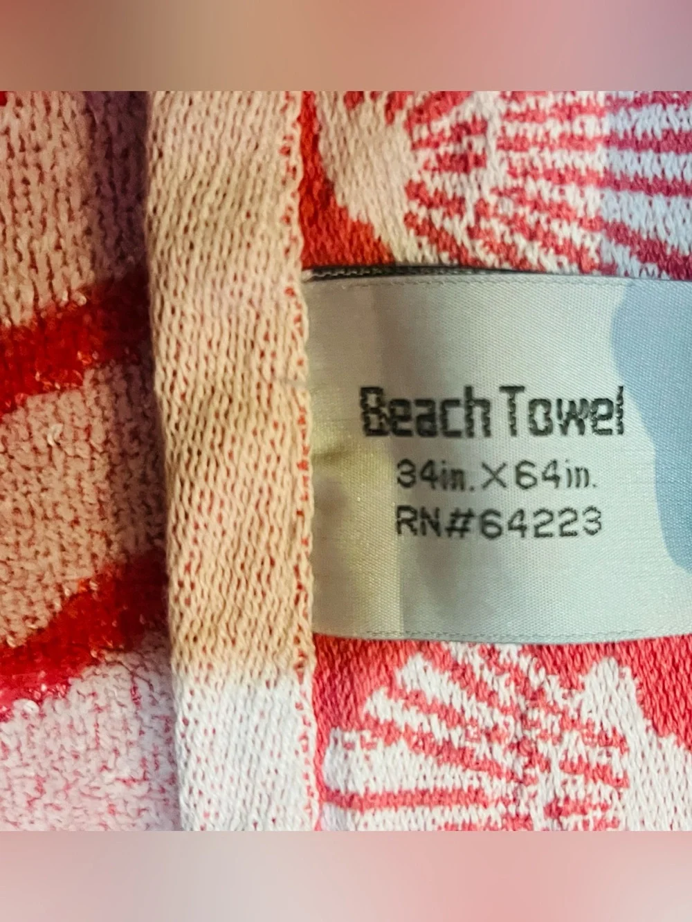 Pink Seashells Beach Towel